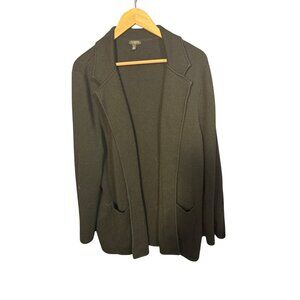 Talbots Plus Size 2X Black Merino Wool & Nylon Cardigan Sweater